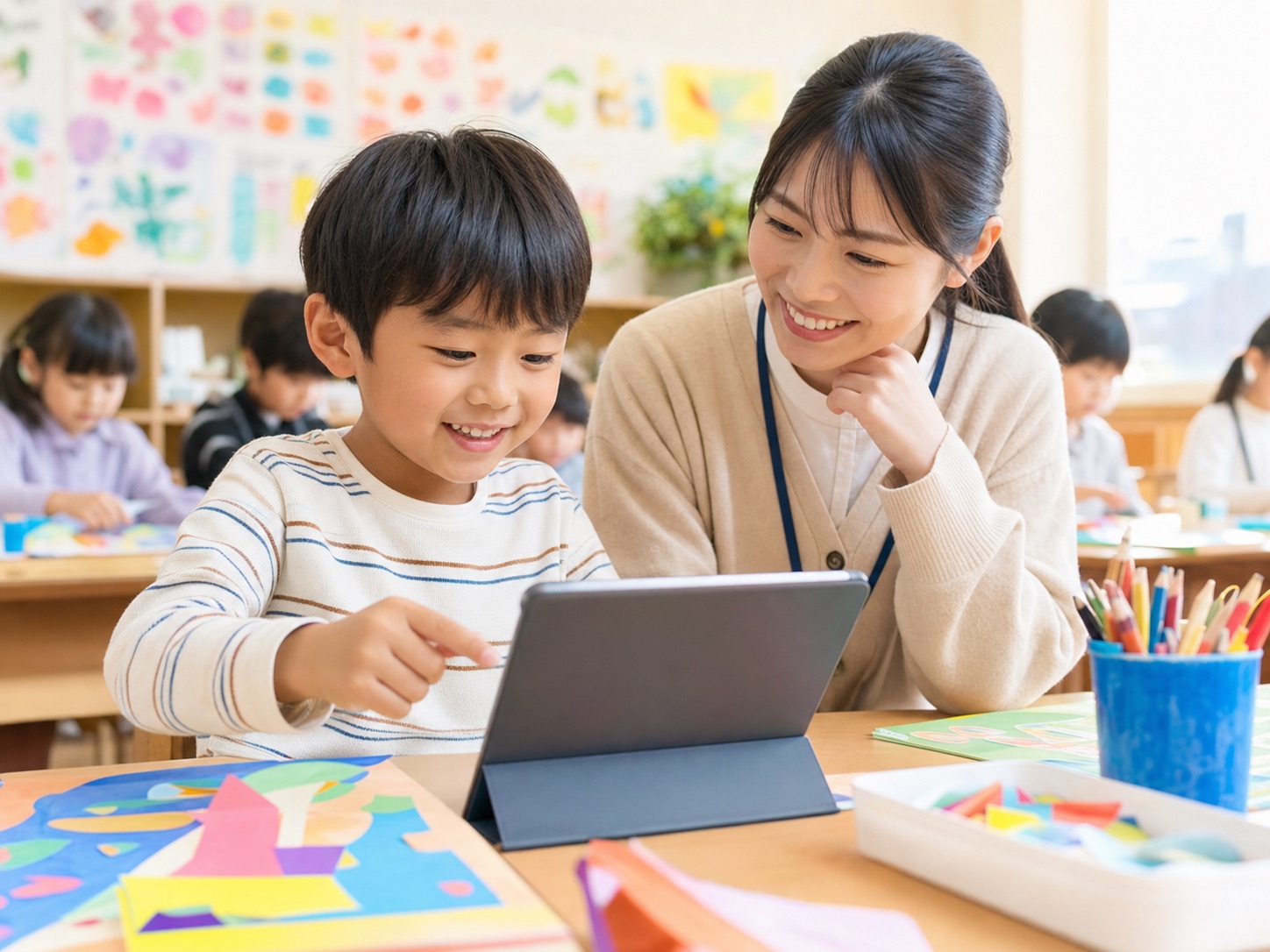 AIにふれて楽しさを知る小学1年生